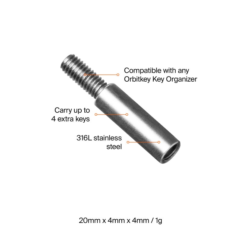 Orbitkey Extension Post for Key Organizer, Add On | Durable Stainless Steel, Easy to Install, Slim Design | Expands Key Organizer to Hold 4 Extra Keys - Image 5